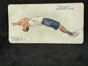 1914 WILLS'S CIGARETTES PHYSICAL CULTURE VAULTING-BAR EXERCISES CARD 34