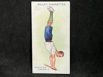 1914 WILLS'S CIGARETTES PHYSICAL CULTURE VAULTING-BAR EXERCISES CARD 33