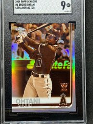2019 TOPPS CHROME SHOHEI OHTANI SEPIA REFRACTOR GOLD ROOKIE CUP - MINT