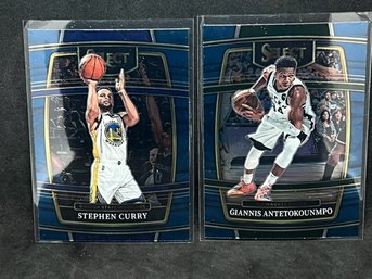 2021-22 PANINI SELECT STEPHEN CURRY AND GIANNIS