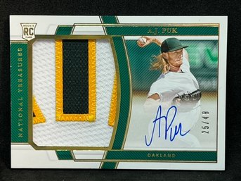 2020 NATIONAL TREASURES AJ PUK AUTO SSP TO 49 RPA INCREDIBLE PATCH