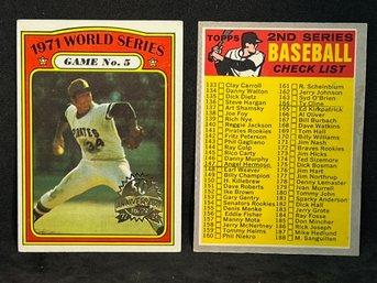 1970 TOPPS CHECKLIST AND 1972 TOPPS WORLD SERIES BUYBACK