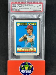 1988 TOPPS STICKERCARD MIKE SCHMIDT (GRIFFEY/WHITE ON BACK)