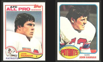 2-CARD LOT 1976 TOPPS JOHN HANNAH & 1982 TOPPS JOHN HANNAH