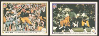 2-CARD LOT 1983 FLEER SUPER BOWL X & IX TERRY BRADHSHAW & FRANCO HARRIS