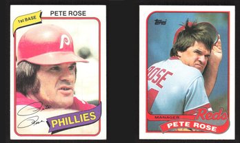 (2) 1980 TOPPS &  1990 TOPPS PETE ROSE