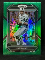 2021-22 PANINI PRIZM JOE NAMATH GREEN PRIZM  SPORTS CARDS