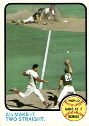 1973 TOPPS A'S MAKE IT TWO STRAIGHT