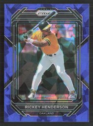 2023 PANINI PRIZM RICKEY HENDERSON BLUE CRACKED ICE PRIZM