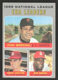 1970 TOPPS NL ERA LEADERS JUAN MARICHAL/STEVE CARLTON/BOB GIBSON