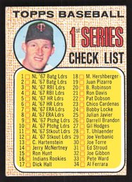 1968 TOPPS 1ST SERIES CHECKLIST W/ JIM KAAT