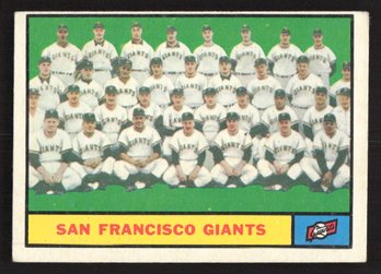 1961 TOPPS SAN FRANCISCO GIANTS TEAM CARD