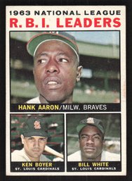 1964 TOPPS RBI LEADERS W/ HANK AARON, KEN BOYER, BILL WHITE