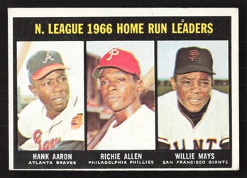 1967 TOPPS HR LEADERS W/ HANK AARON, WILLIE MAYS & RICHIE ALLEN