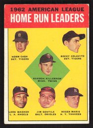 1963 TOPPS HR LEADERS HARMON KILLEBREW/ROCKY COLAVITO/ROGER MARISNORM CASHLEO WAGNERGENTILE