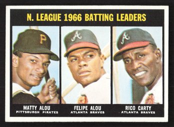 1967 TOPPS NL BATTING LEADERS - MATTY ALOU/FELIPE ALOU/RICO CARTY