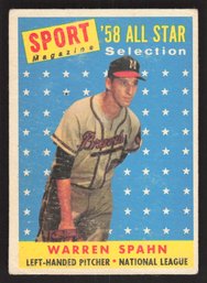 1958 TOPPS WARREN SPAHN - HALL OF FAMER