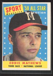 1958 TOPPS EDDIE MATHEWS - HALL OF FAMER