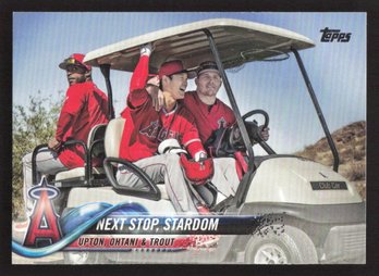 2018 TOPPS UPDATE SHOHEI OHTANI ROOKIE FEAT MIKE TROUT & JUSTIN UPTON