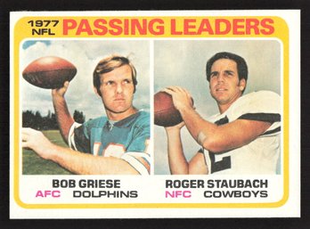 1978 TOPPS NFL PASSING LEADERS ROGER STAUBACH & BOB GRIESE