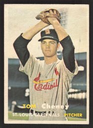 1957 TOPPS TOM CHENEY - HIGH NUMBER - K'd 21 BATTERS