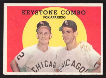 1959 TOPPS KEYSTONE COMBO LUIS APARICIO & NELLIE FOX - DUO HALL OF FAMERS