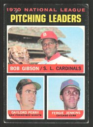 1971 TOPPS NL PITCHING LEADERS BOB GIBSON-GAYLORD PERRY-FEGIE JENKINS - TRIO HALL OF FAME