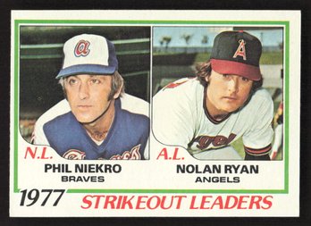 1978 TOPPS K LEADERS NOLAN RYAN/ PHIL NIEKRO