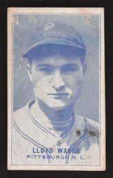 1930 LLOYD WANER STRIP CARD - HALL OF FAMER