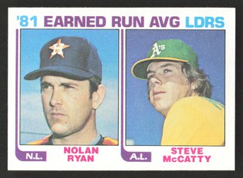 1982 TOPPS NOLAN RYAN/STEVE McCATTY EARNED RUN AVG