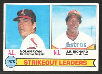 1979 TOPPS STRIKEOUT LEADERS NOLAN RYAN/JR RICHARD