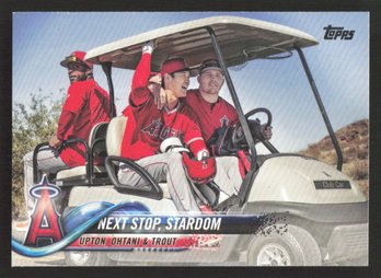 2018 TOPPS UPDATE SHOHEI OHTANI RC FEAT MIKE TROUT & UPTON