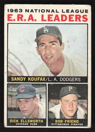 1964 TOPPS ERA LEADERS SANDY KOUFAX/BOB FRIEND/DICK ELLSWORTH