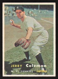 1957 TOPPS JERRY COLEMAN - YANKEES - FRICK AWARD, 4X WORLD SERIES CHAMP