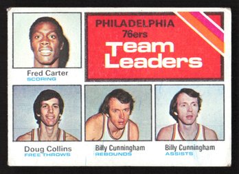 1976 TOPPS 76ERS TEAM LEADERS DOUG COLLINS/BILLY CUNNINGHAM