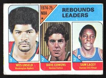 1975 TOPPS REBOUND LEADERS DAVE COWENS/WES UNSELD/SAM LACEY