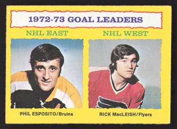 1973 TOPPS GOAL LEADERS PHIL ESPOSITO/RICK MACLEISH