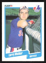 1990 FLEER LARRY WALKER ROOKIE - HALL OF FAMER