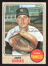 1968 TOPPS JAKE GIBBS AUTO - YANKEES