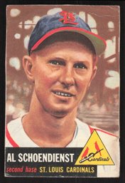 1953 TOPPS RED SCHOENDIENST - HALL OF FAMER