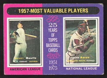 1975 TOPPS MICKEY MANTLE/HANK AARON