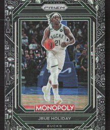 2022-23 PRIZM MONOPOLY JRUE HOLIDAY PRIZM BLACK ICONS SHORT PRINT