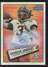 2022 BOWMAN U SPENCER SANDERS REFRACTOR AUTO SHORT PRINT 99