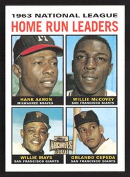 2001 TOPPS HR LEADERS HANK AARON, WILLIE MCCOVEY, WILLIE MAYS & ORLANDO CEPEDA RP