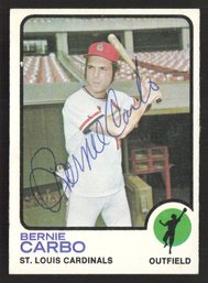 1973 TOPPS BERNIE CARBO AUTOGRAPH - RED SOX HALL OF FAME