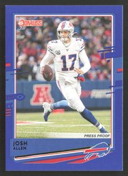 2020 DONRUSS JOSH ALLEN BLUE PRESS PROOF