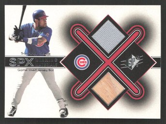 2001 UPPER DECK SPx SAMMY SOSA GAME-USED JERSEY & BAT!