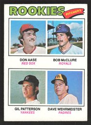 1977 TOPPS ROOKIES PITCHERS BOB MCLURE, GIL PATERSON, DON AASE, DAVE WEHRMEISTER