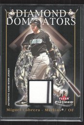 2005 FLEER PLATINUM DIAMOND DOMINATORS MIGUEL CABRERA GAME-WORN JERSEY SHORT PRINT