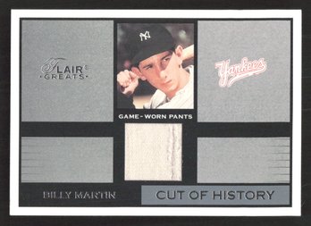 2003 FLEER FLAIR GREATS CUT OF HISTORY BILLY MARTIN GAME-WORN PANTS